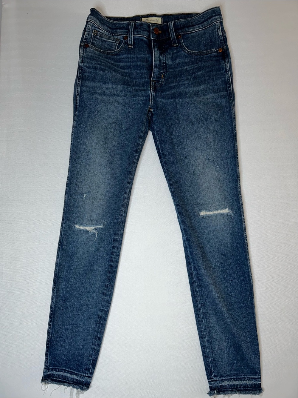 Madewell Women’s 9” Skinny Denim Jeans: Rip & Repair Edition - Japanese Denim